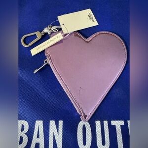 I ❤️ You Urban Outfitters Heart-Shaped Vegan Leather Coin Purse key chain - NWT